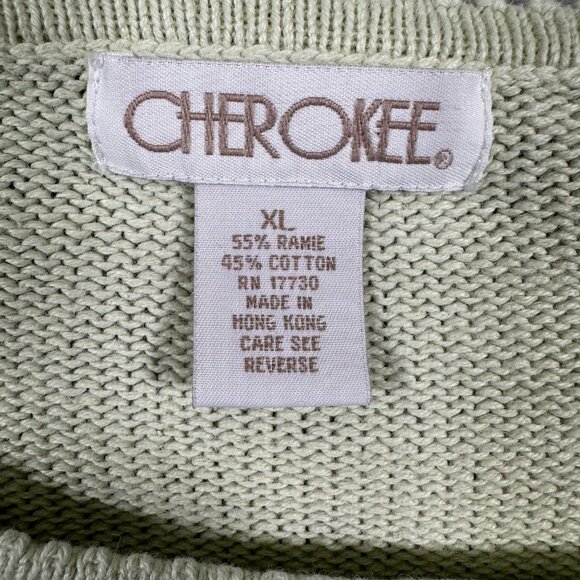 Cherokee women’s embroidered light green sweater Size XL - Picture 7 of 10
